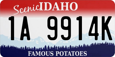 ID license plate 1A9914K