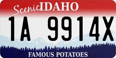 ID license plate 1A9914X