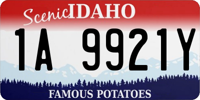 ID license plate 1A9921Y