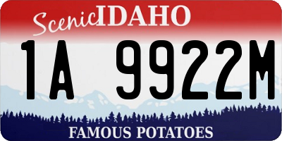 ID license plate 1A9922M