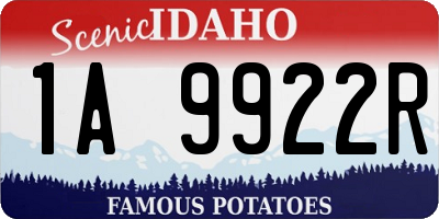 ID license plate 1A9922R