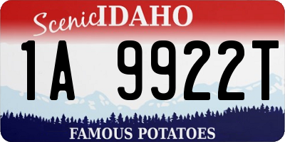 ID license plate 1A9922T