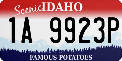 ID license plate 1A9923P