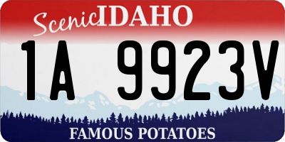 ID license plate 1A9923V