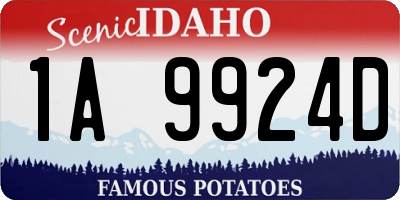 ID license plate 1A9924D