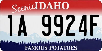 ID license plate 1A9924F