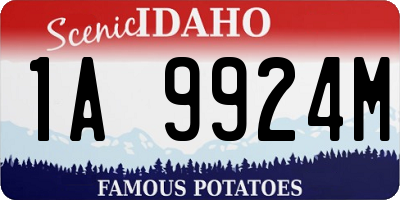 ID license plate 1A9924M