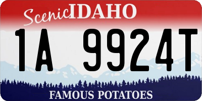ID license plate 1A9924T