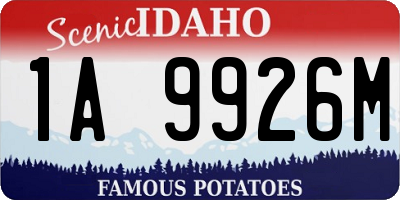 ID license plate 1A9926M