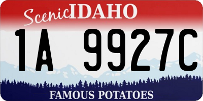 ID license plate 1A9927C