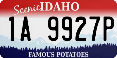 ID license plate 1A9927P