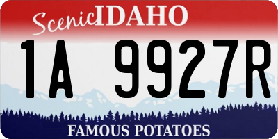 ID license plate 1A9927R