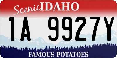 ID license plate 1A9927Y