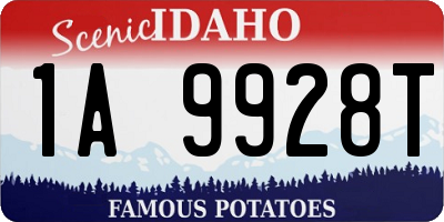 ID license plate 1A9928T