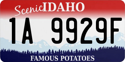 ID license plate 1A9929F