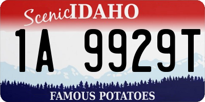 ID license plate 1A9929T