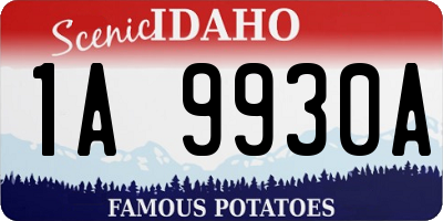 ID license plate 1A9930A