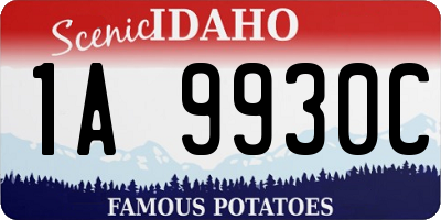 ID license plate 1A9930C