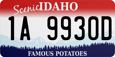 ID license plate 1A9930D