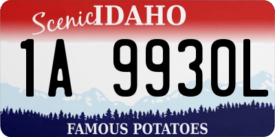 ID license plate 1A9930L