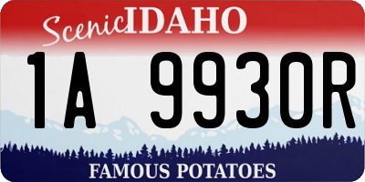ID license plate 1A9930R