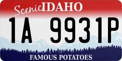 ID license plate 1A9931P