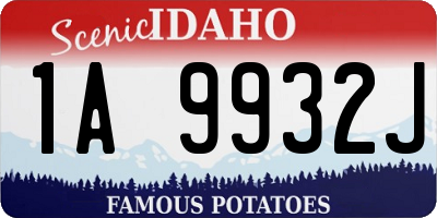 ID license plate 1A9932J