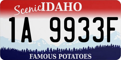 ID license plate 1A9933F