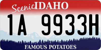 ID license plate 1A9933H