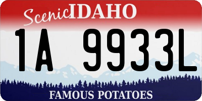 ID license plate 1A9933L
