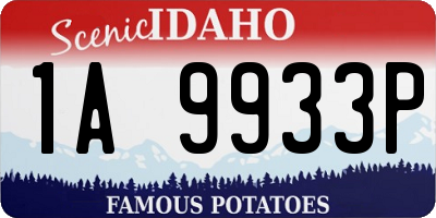 ID license plate 1A9933P