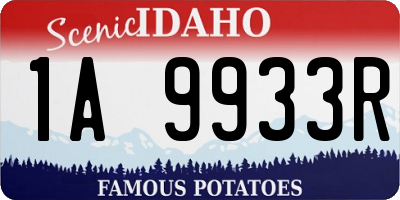 ID license plate 1A9933R