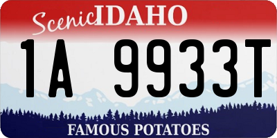 ID license plate 1A9933T