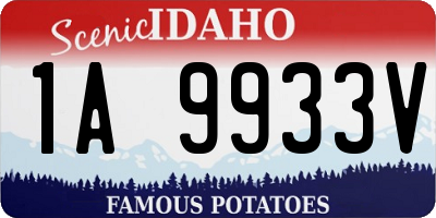 ID license plate 1A9933V