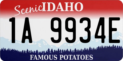 ID license plate 1A9934E