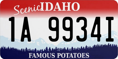 ID license plate 1A9934I