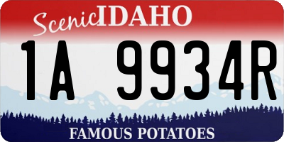 ID license plate 1A9934R