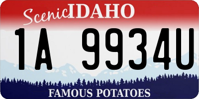 ID license plate 1A9934U