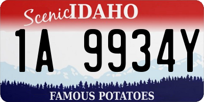 ID license plate 1A9934Y