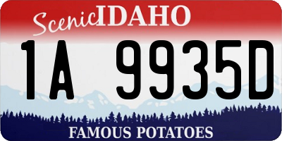 ID license plate 1A9935D