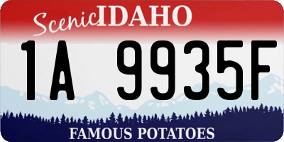 ID license plate 1A9935F
