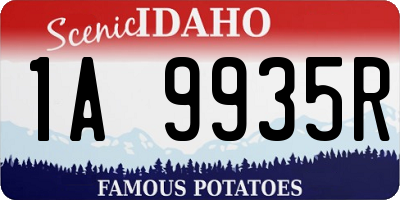 ID license plate 1A9935R