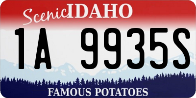 ID license plate 1A9935S