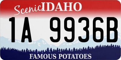 ID license plate 1A9936B