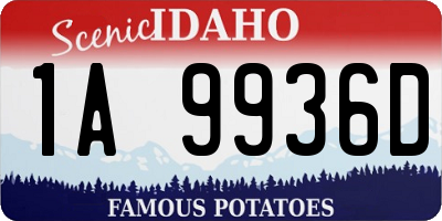 ID license plate 1A9936D