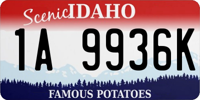 ID license plate 1A9936K