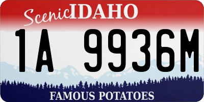 ID license plate 1A9936M