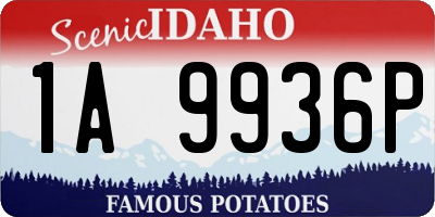 ID license plate 1A9936P