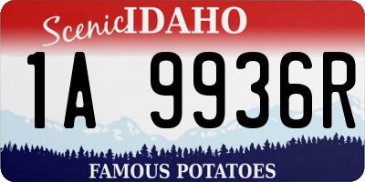 ID license plate 1A9936R