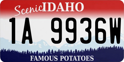 ID license plate 1A9936W